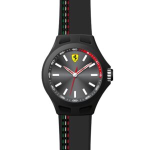 Ρολόι Ferrari Ανδρικό Μαύρο Quartz με Μαύρο Καντράν και Λουράκι Καουτσούκ Μαύρο