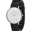 Ρολόι Harry Williams 41mm Ατσάλινο Μηχανισμός Quartz με Λευκό Καντράν και Λουράκι Υφασματινο Μαύρο